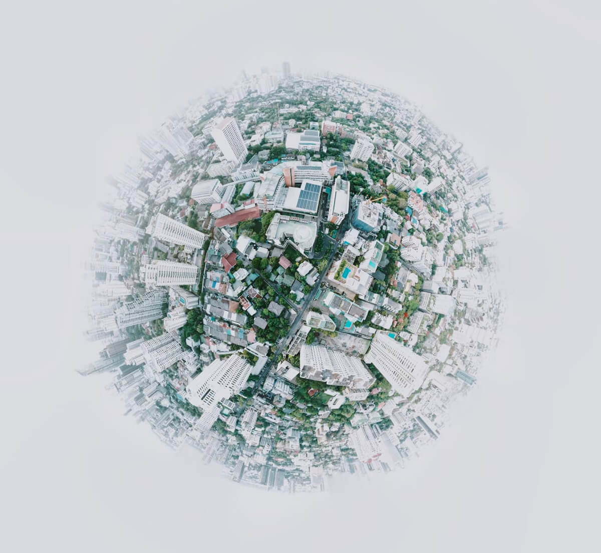 Vista aerea città globale