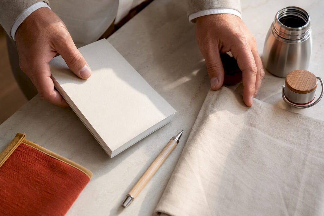 Kit per fiere realizzato con materiali sostenibili