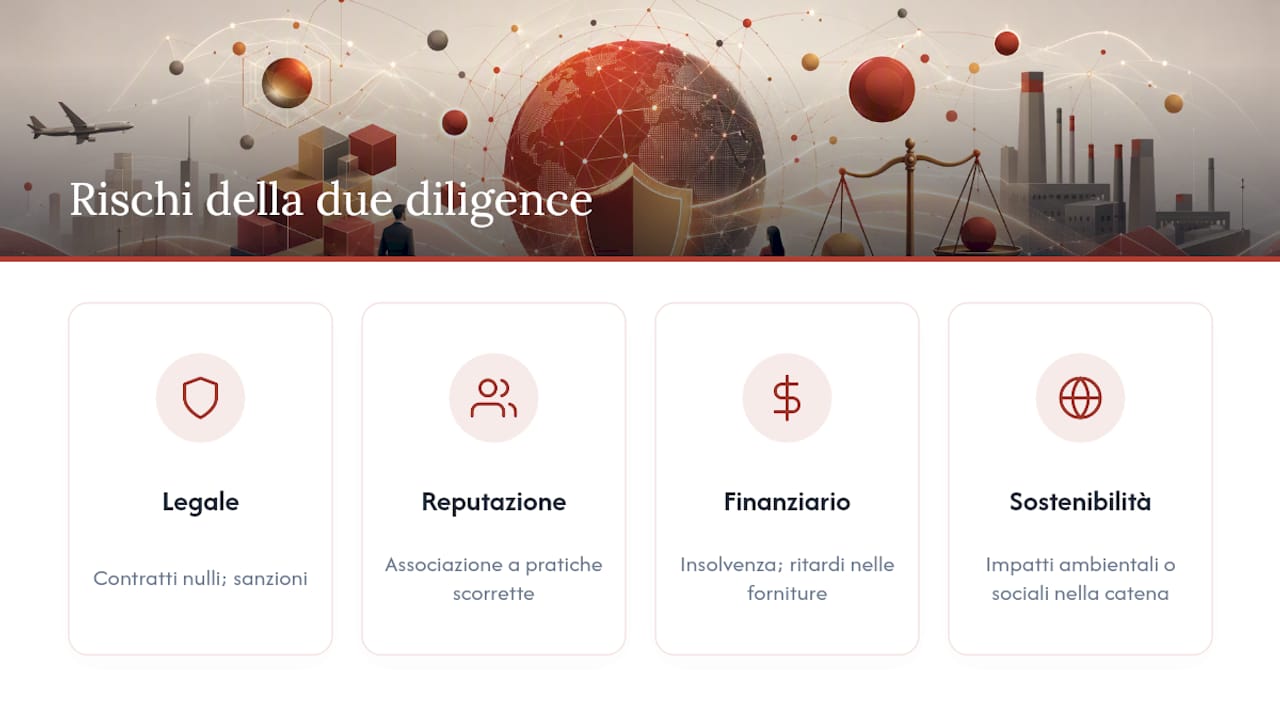 Diagramma che mostra le categorie di rischio nella due diligence dei fornitori